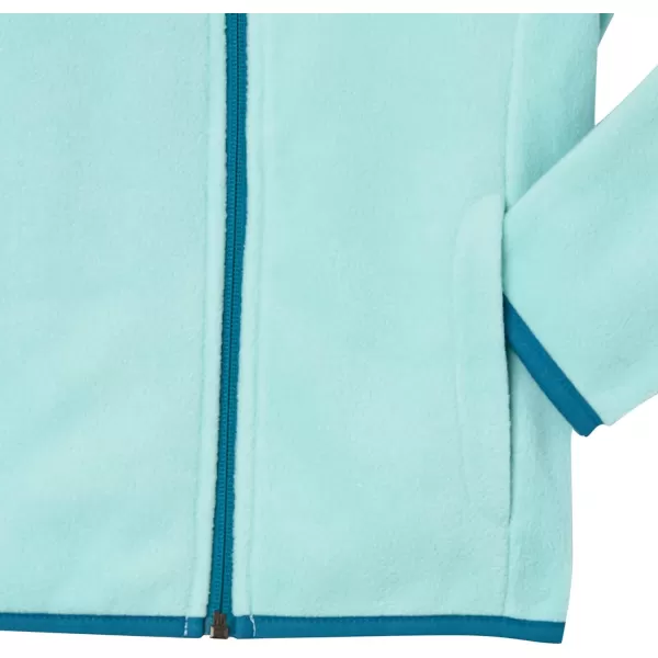 Amazon Essentials Girls and Toddlers Polar Fleece FullZip Mock JacketRecycled Polyester Aqua BlueTeal Blue
