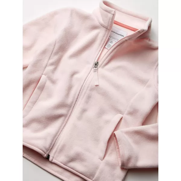 Amazon Essentials Girls and Toddlers Polar Fleece FullZip Mock JacketRecycled Polyester Light Pink