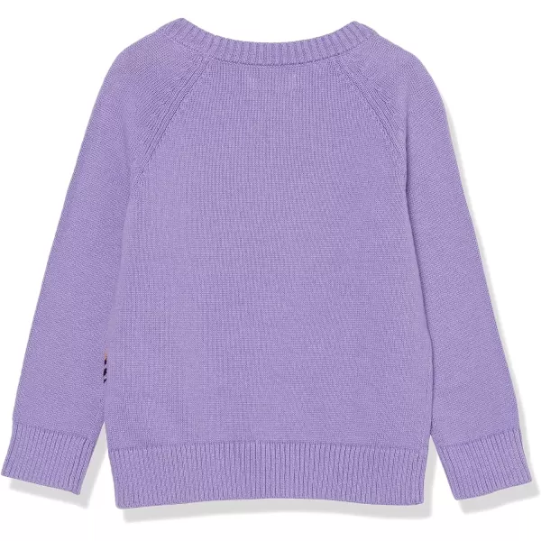 Amazon Essentials Girls and Toddlers Pullover Crewneck SweaterPurple Seal