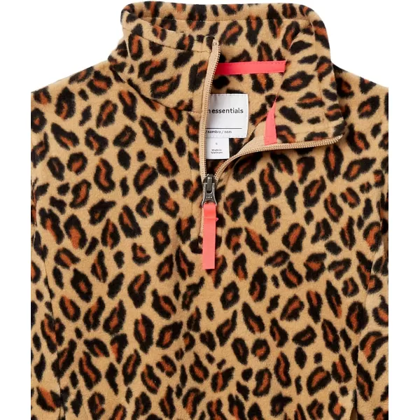 Amazon Essentials Girls and Toddlers QuarterZip Polar Fleece JacketPolyester Leopard