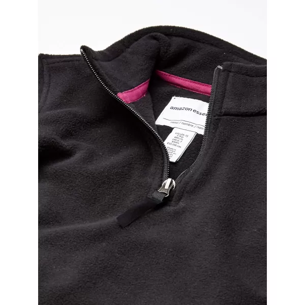 Amazon Essentials Girls and Toddlers QuarterZip Polar Fleece JacketRecycled Polyester Black