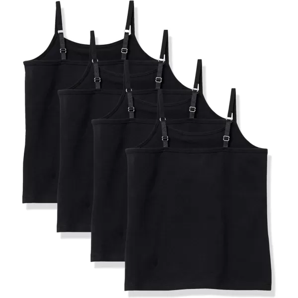 Amazon Essentials Girls and Toddlers Shelf Layering Camisole Pack of 4Black