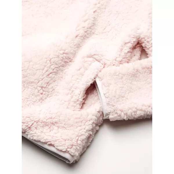 Amazon Essentials Girls and Toddlers Sherpa Fleece QuarterZip JacketLight Pink