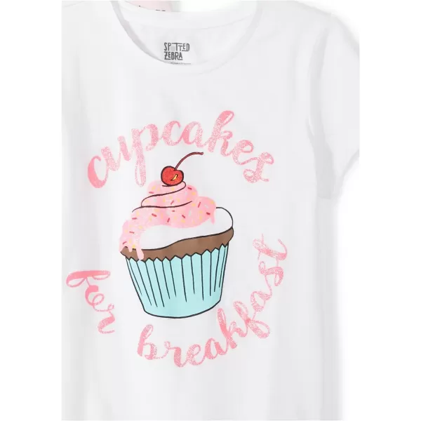 Amazon Essentials Girls and Toddlers ShortSleeve TShirt Tops Previously Spotted Zebra Multipacks4 Blue UnicornLilacPink HeartsWhite Cupcakes