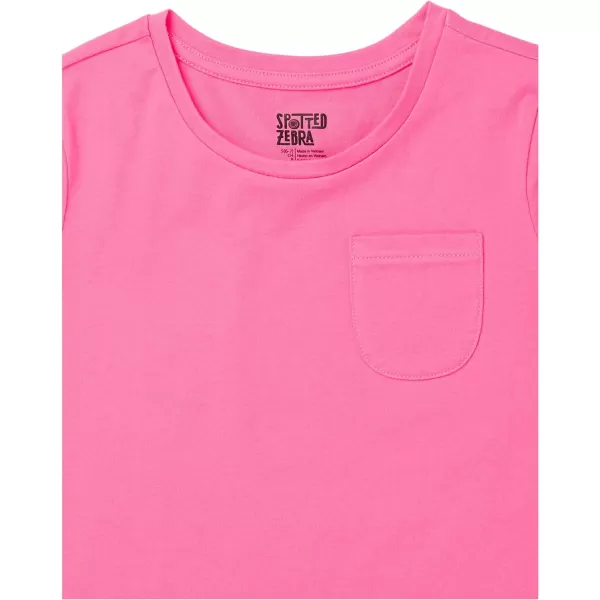 Amazon Essentials Girls and Toddlers ShortSleeve TShirt Tops Previously Spotted Zebra Multipacks5 PinkOrangeBlue