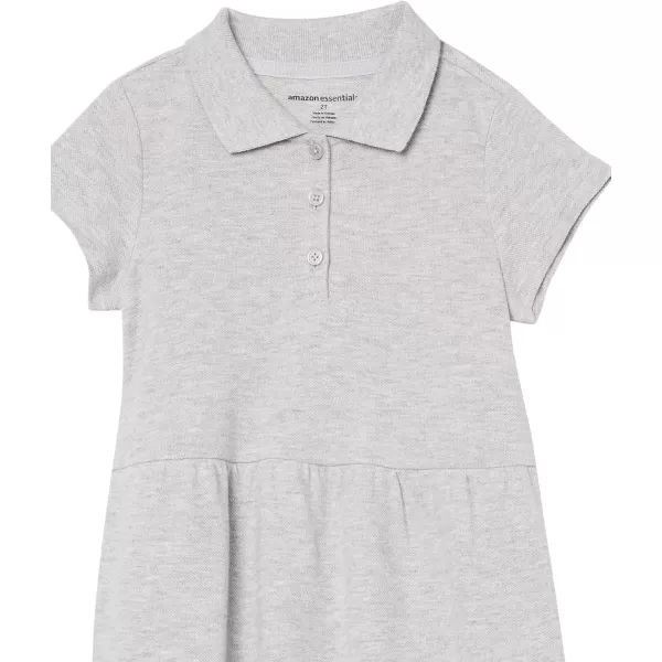 Amazon Essentials Girls and Toddlers ShortSleeve Uniform Pique Polo Dress MultipacksGrey Heather