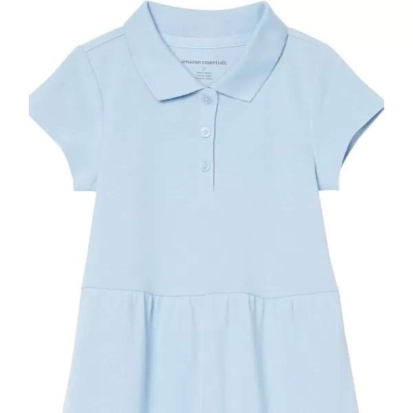 Amazon Essentials Girls and Toddlers ShortSleeve Uniform Pique Polo Dress MultipacksLight Blue