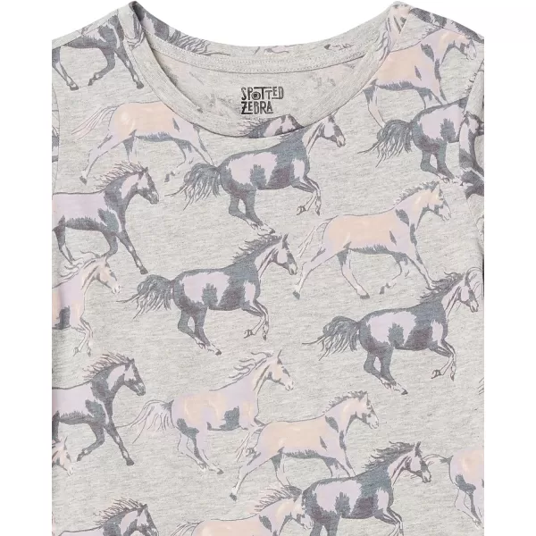 Amazon Essentials Girls and Toddlers ShortSleeve and Sleeveless Tunic Tops Previously Spotted Zebra Multipacks3 BlackGrey HorsesPink