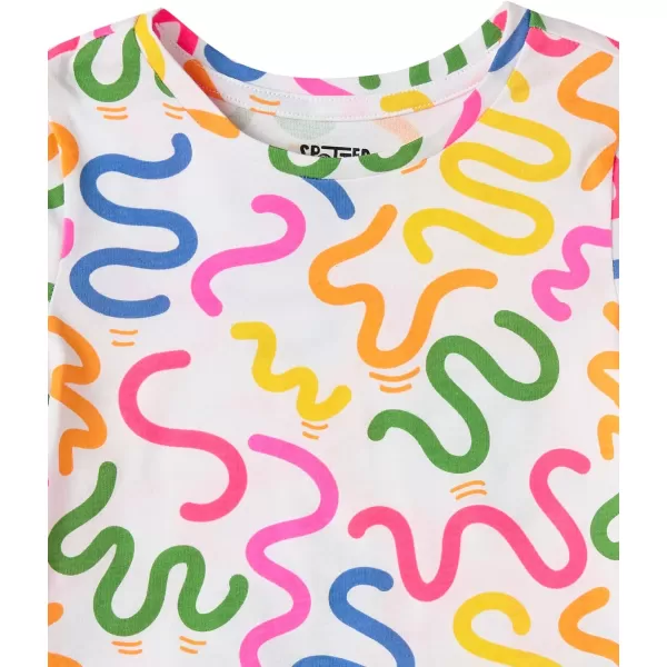 Amazon Essentials Girls and Toddlers ShortSleeve and Sleeveless Tunic Tops Previously Spotted Zebra Multipacks4 Rainbow