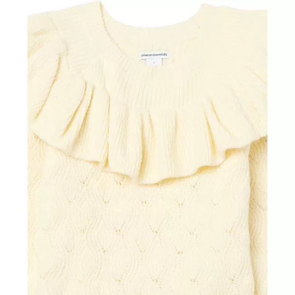 Amazon Essentials Girls and Toddlers Soft Touch Ruffle SweaterIvory