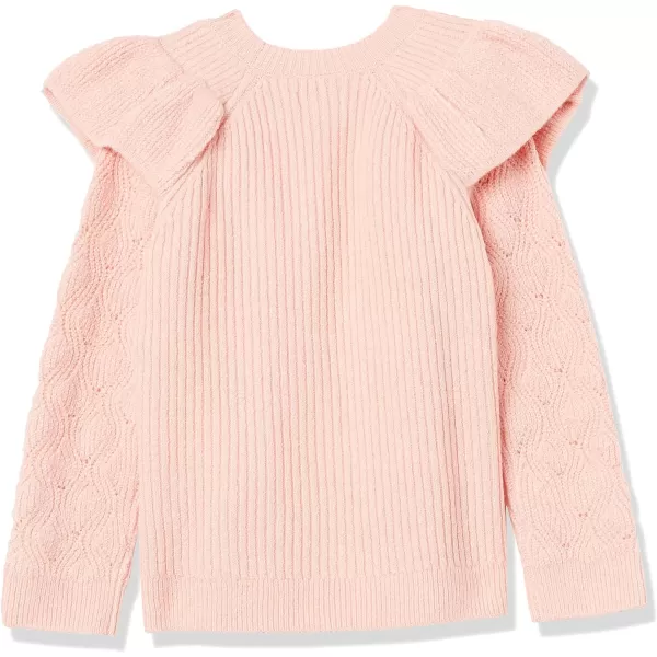 Amazon Essentials Girls and Toddlers Soft Touch Ruffle SweaterLight Pink