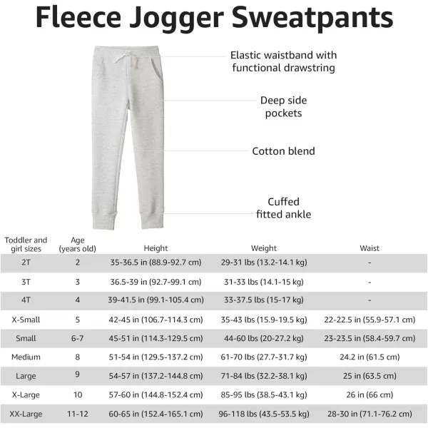 Amazon Essentials Girls and Toddlers Sweatpants Multipacks1 White