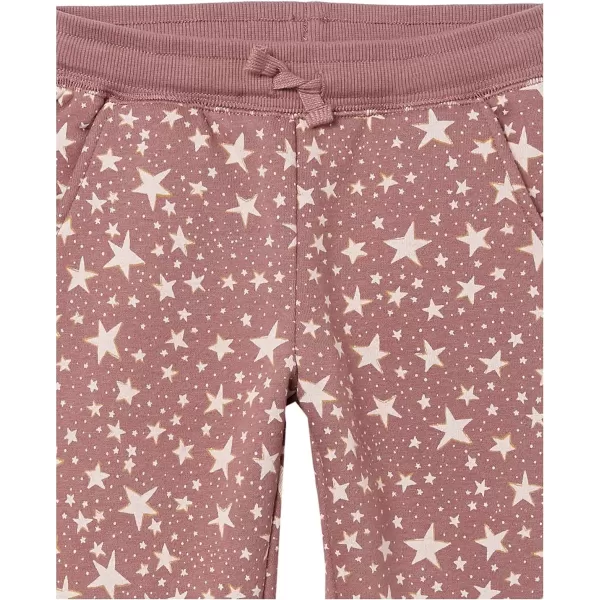 Amazon Essentials Girls and Toddlers Sweatpants Multipacks2 Light Grey HeatherMauve Stars