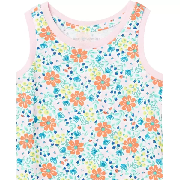 Amazon Essentials Girls and Toddlers Tank Top Multipacks3 BluePinkWhite Floral