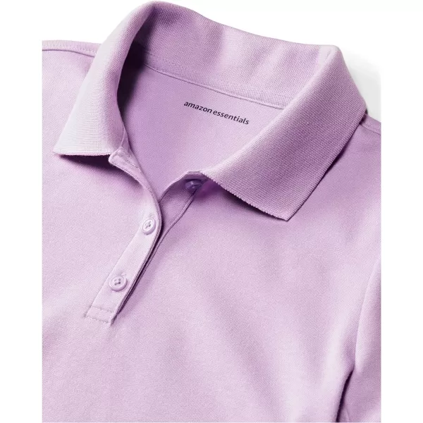 Amazon Essentials Girls and Toddlers Uniform ShortSleeve Interlock Polo Shirt Multipacks2 LilacNavy