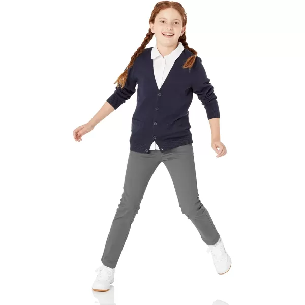 Amazon Essentials Girls and Toddlers Uniform Slim Fit Cardigan SweaterBurgundy