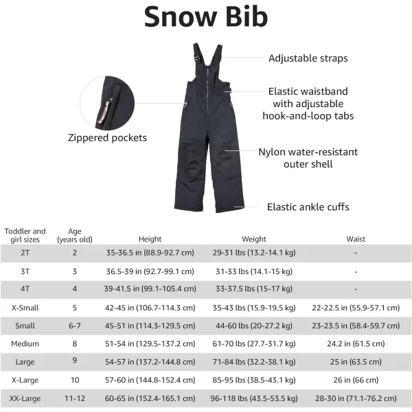 Amazon Essentials Girls and Toddlers WaterResistant Snow BibLeopard