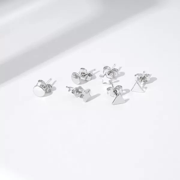 Amazon Essentials Gold Plated Sterling Silver Stud EarringsSilver