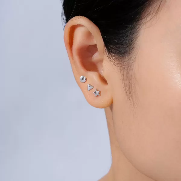 Amazon Essentials Gold Plated Sterling Silver Stud EarringsSilver