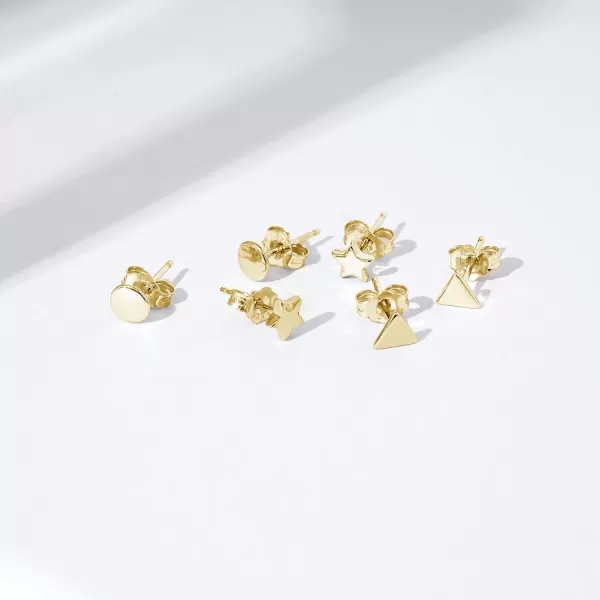 Amazon Essentials Gold Plated Sterling Silver Stud EarringsYellow Gold