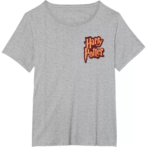 Amazon Essentials Harry Potter Front and Back Gryffindor Collegiate Collage TShirtHeather Grey