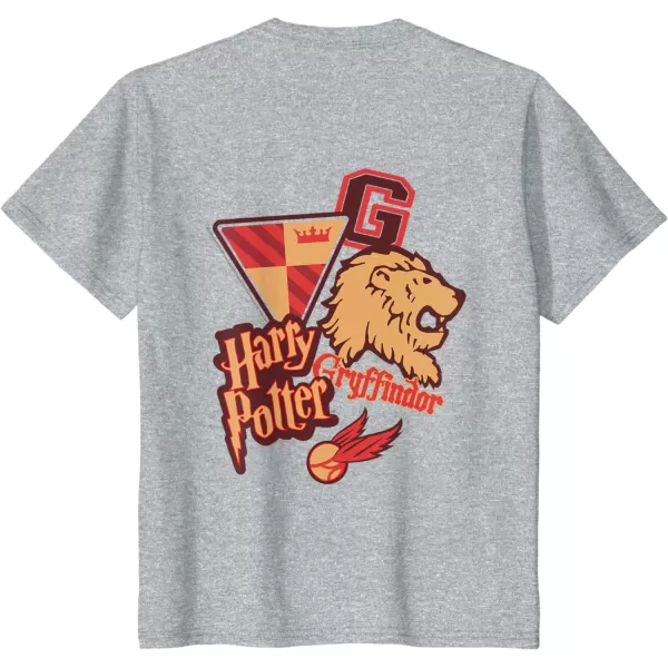 Amazon Essentials Harry Potter Front and Back Gryffindor Collegiate Collage TShirtHeather Grey