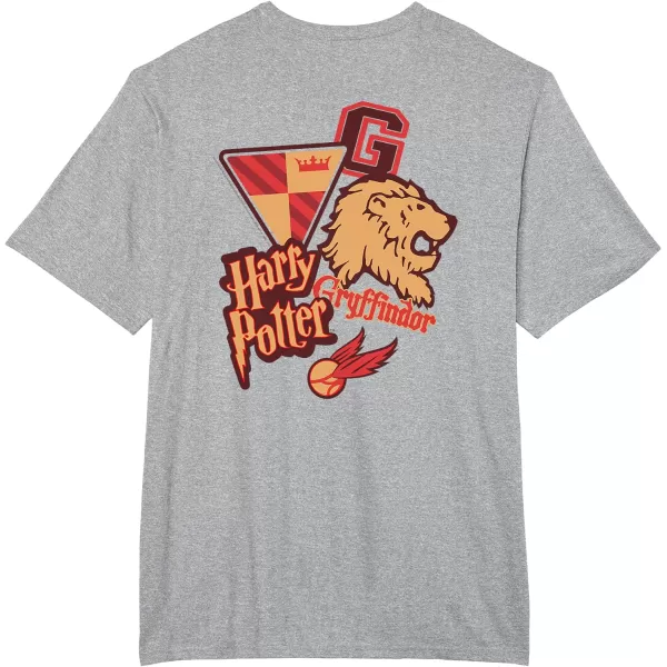 Amazon Essentials Harry Potter Front and Back Gryffindor Collegiate Collage TShirtHeather Grey