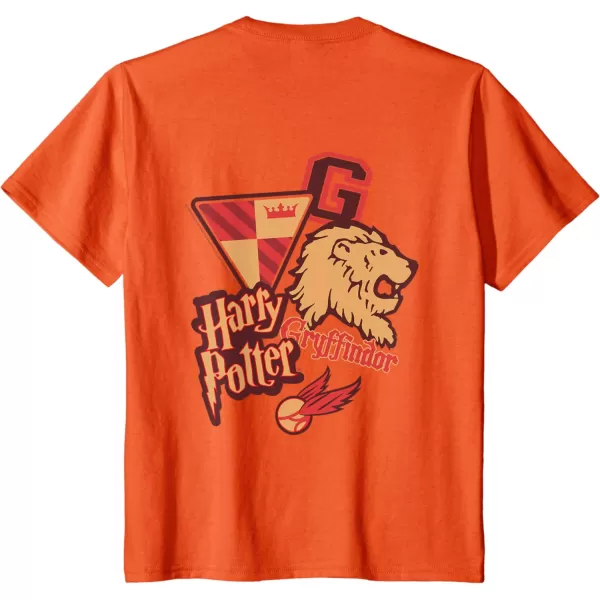 Amazon Essentials Harry Potter Front and Back Gryffindor Collegiate Collage TShirtOrange