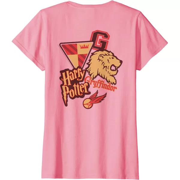 Amazon Essentials Harry Potter Front and Back Gryffindor Collegiate Collage TShirtPink