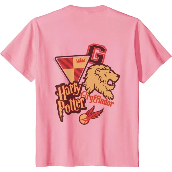 Amazon Essentials Harry Potter Front and Back Gryffindor Collegiate Collage TShirtPink