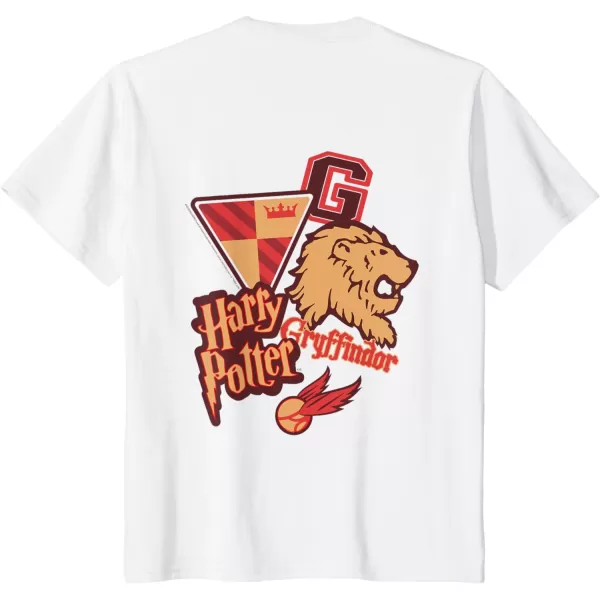 Amazon Essentials Harry Potter Front and Back Gryffindor Collegiate Collage TShirtWhite