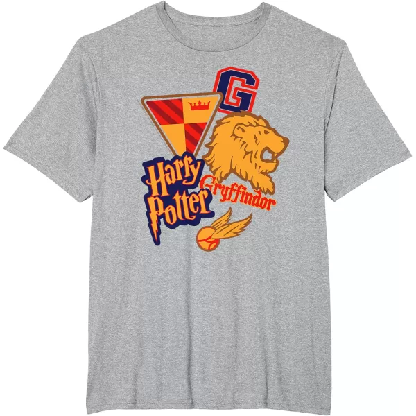 Amazon Essentials Harry Potter Gryffindor Collegiate Collage TShirtHeather Grey