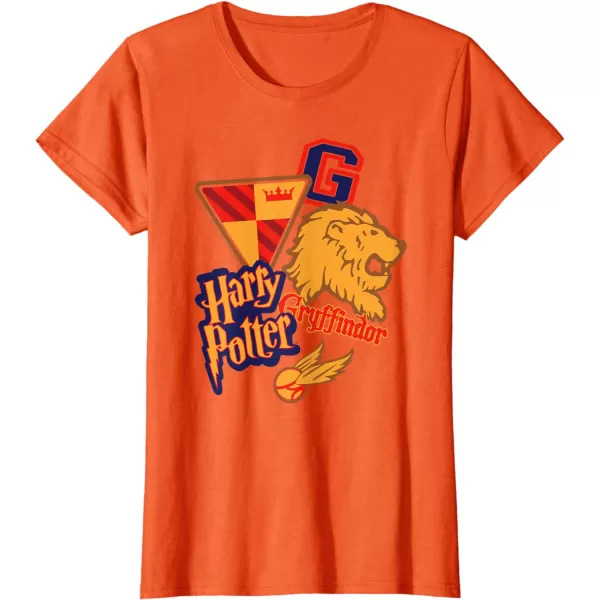 Amazon Essentials Harry Potter Gryffindor Collegiate Collage TShirtOrange