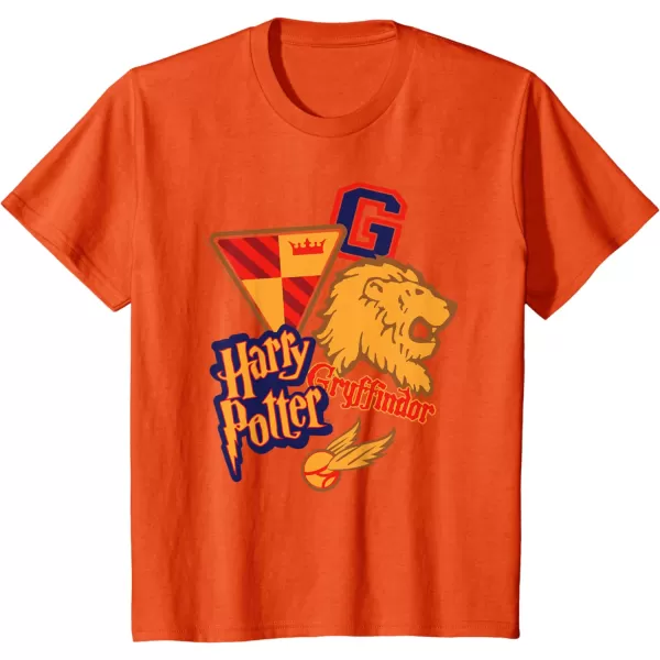 Amazon Essentials Harry Potter Gryffindor Collegiate Collage TShirtOrange