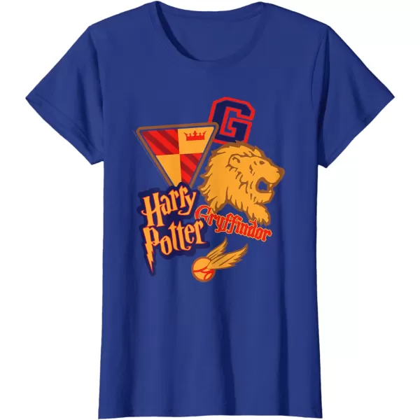 Amazon Essentials Harry Potter Gryffindor Collegiate Collage TShirtRoyal Blue