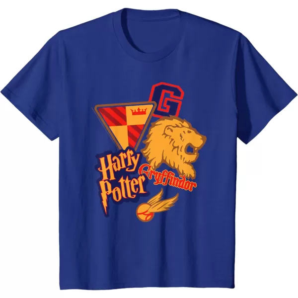 Amazon Essentials Harry Potter Gryffindor Collegiate Collage TShirtRoyal Blue