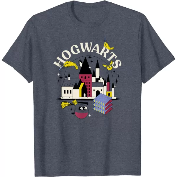 Amazon Essentials Harry Potter Hogwarts Castle Smiling Icons TShirtBaby Blue