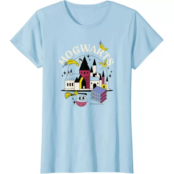 Amazon Essentials Harry Potter Hogwarts Castle Smiling Icons TShirtBaby Blue