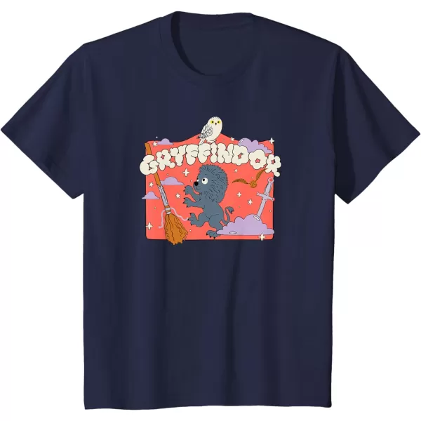 Amazon Essentials Harry Potter Hogwarts Gryffindor House Cartoon Scene TShirtNavy Blue