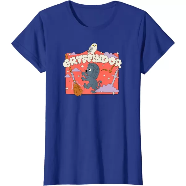 Amazon Essentials Harry Potter Hogwarts Gryffindor House Cartoon Scene TShirtRoyal Blue