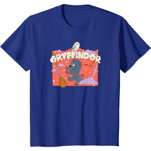 Amazon Essentials Harry Potter Hogwarts Gryffindor House Cartoon Scene TShirtRoyal Blue