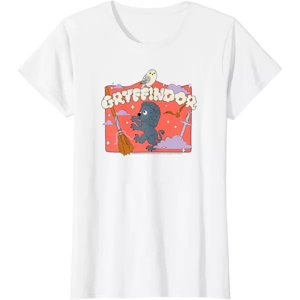 Amazon Essentials Harry Potter Hogwarts Gryffindor House Cartoon Scene TShirtWhite