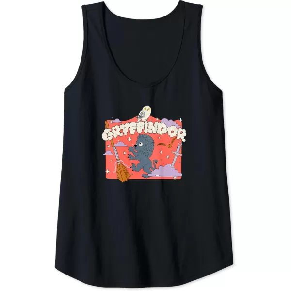 Amazon Essentials Harry Potter Hogwarts Gryffindor House Cartoon Scene Tank TopBlack