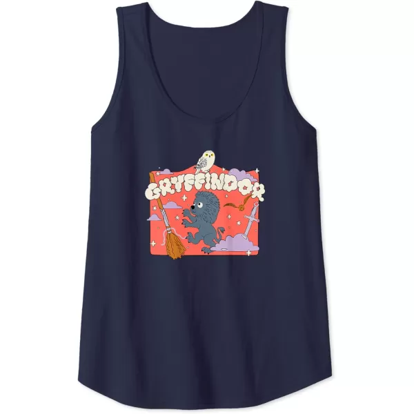 Amazon Essentials Harry Potter Hogwarts Gryffindor House Cartoon Scene Tank TopNavy Blue