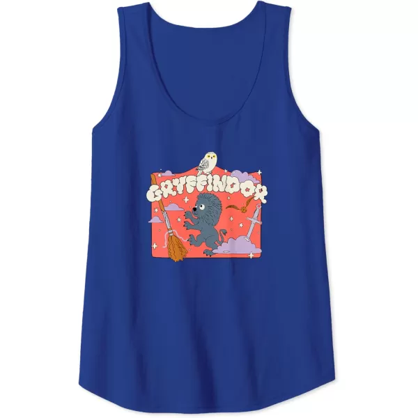 Amazon Essentials Harry Potter Hogwarts Gryffindor House Cartoon Scene Tank TopRoyal Blue