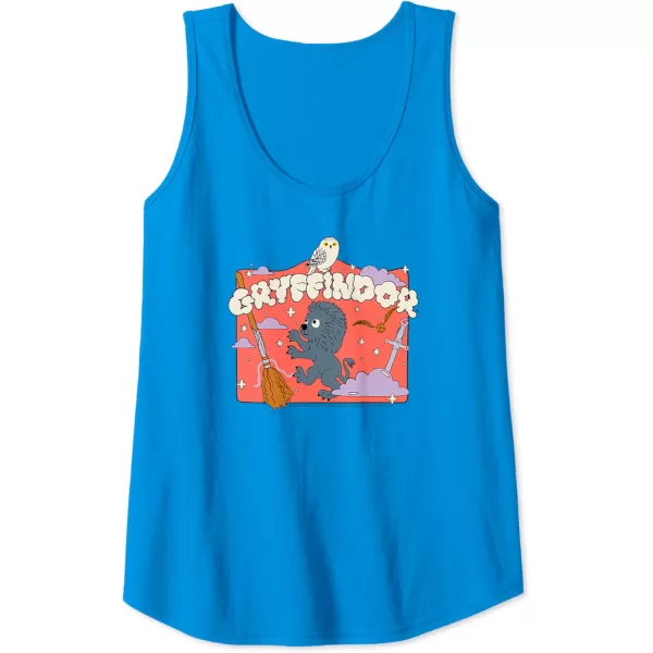Amazon Essentials Harry Potter Hogwarts Gryffindor House Cartoon Scene Tank TopSapphire Blue