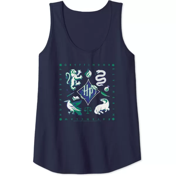 Amazon Essentials Harry Potter Hogwarts Houses Square Tank TopNavy Blue