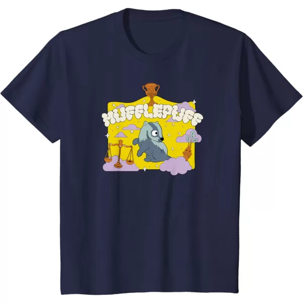 Amazon Essentials Harry Potter Hogwarts Hufflepuff House Cartoon Scene TShirtNavy Blue