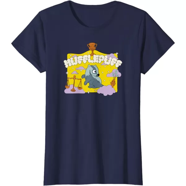 Amazon Essentials Harry Potter Hogwarts Hufflepuff House Cartoon Scene TShirtNavy Blue