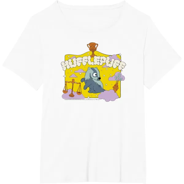 Amazon Essentials Harry Potter Hogwarts Hufflepuff House Cartoon Scene TShirtWhite